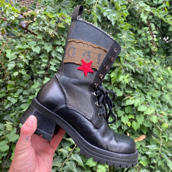 VINTAGE Steve Madden Helmet 1990s Platform Combat Boot Sz 8 - Picture 11 of 12